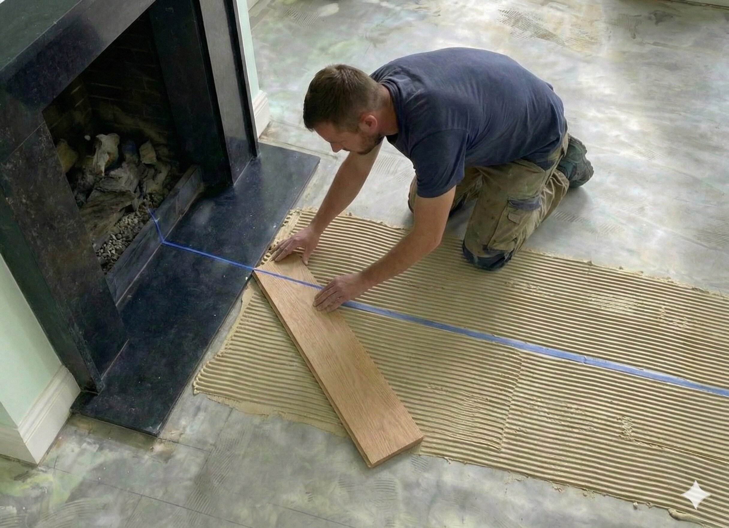 Erste Diele verlegen