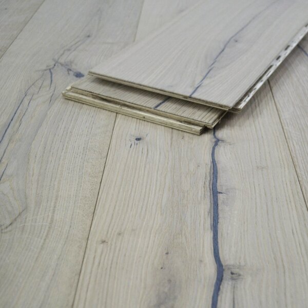 XXL Landhausdiele Eiche Montgomery | gebürstet, weiß geölt, Country | 2200x260x15 mm