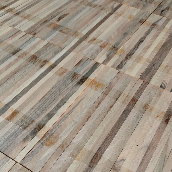 Industrieparkett europäischer Nussbaum | roh, Standard, folienverklebt | 200x10x22mm