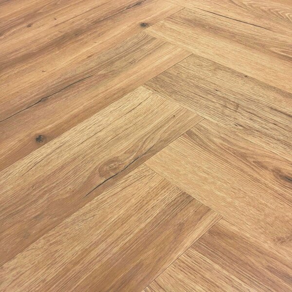 Fischgrät Vinylboden Flores 448 Eiche braun Klicksystem inkl. Trittschalldämmung 5,5mm SPC TAMI