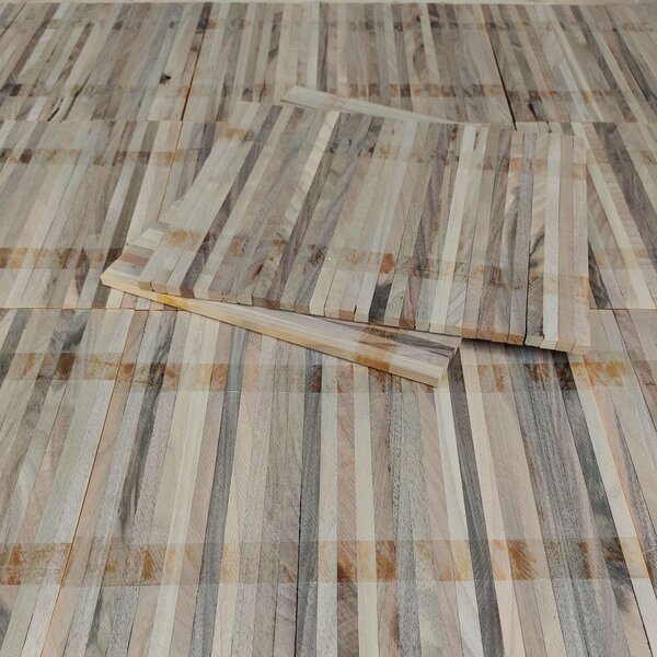 Industrieparkett europäischer Nussbaum | roh, Standard, folienverklebt | 200x10x22mm