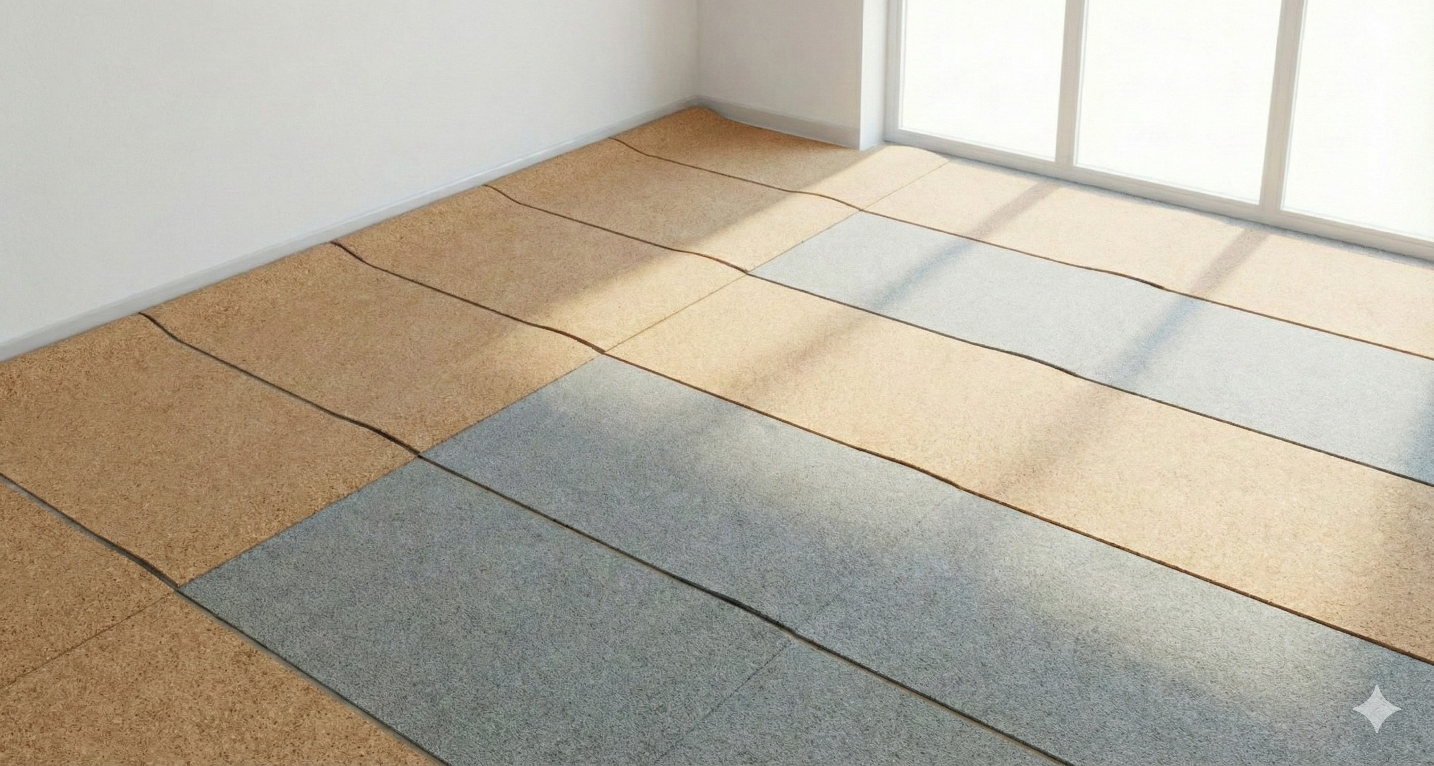 Verlegerichtung in breiten Räumen