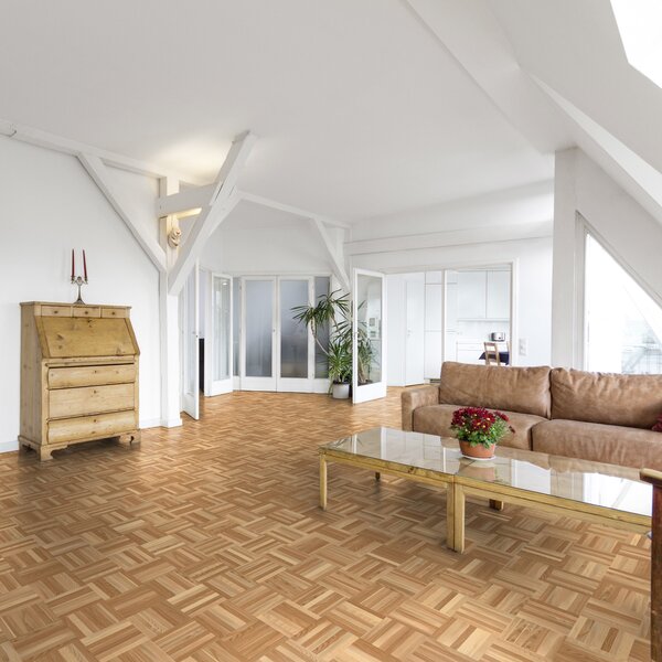 Mosaikparkett Esche hell-beige Rustikal geschliffen Würfelverband