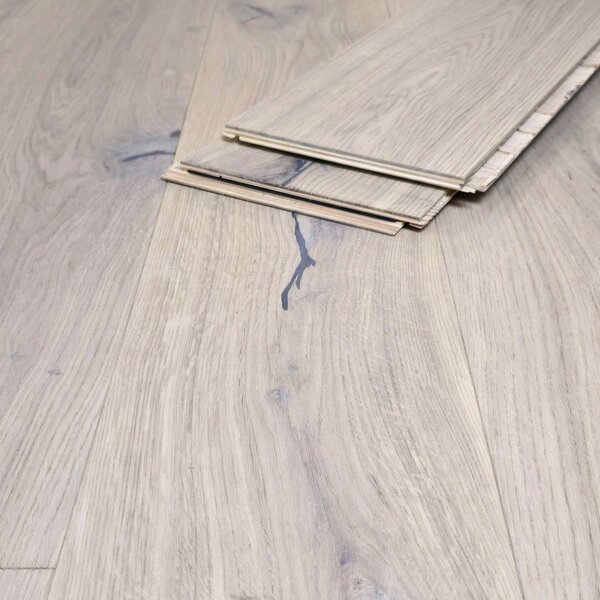 XXL Landhausdiele Eiche Montgomery | gebürstet, weiß geölt, Country | 2200x260x15 mm