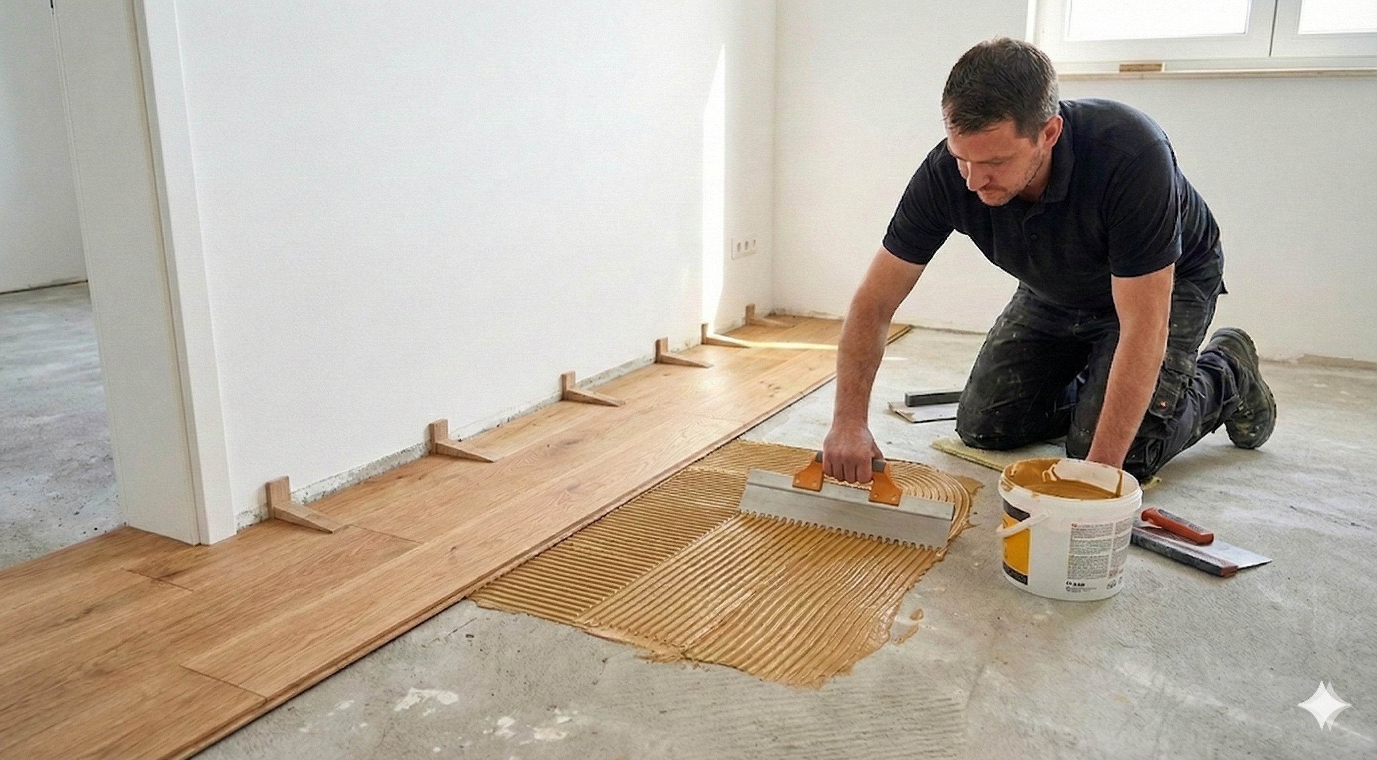 Verlegerichtung in breiten Räumen