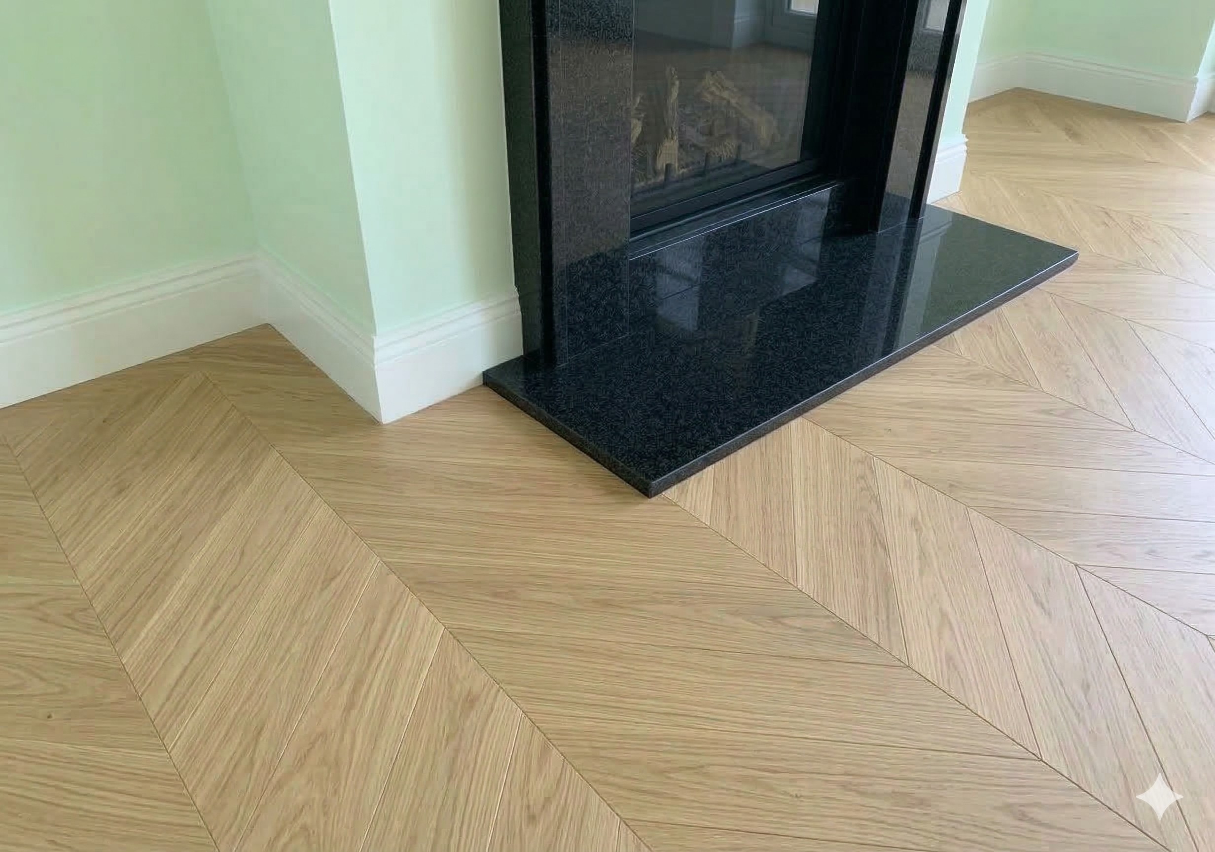 Fischgrätparkett ohne Fries