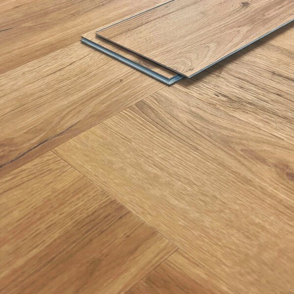 Fischgrät Vinylboden Flores 448 Eiche braun Klicksystem inkl. Trittschalldämmung 5,5mm SPC TAMI