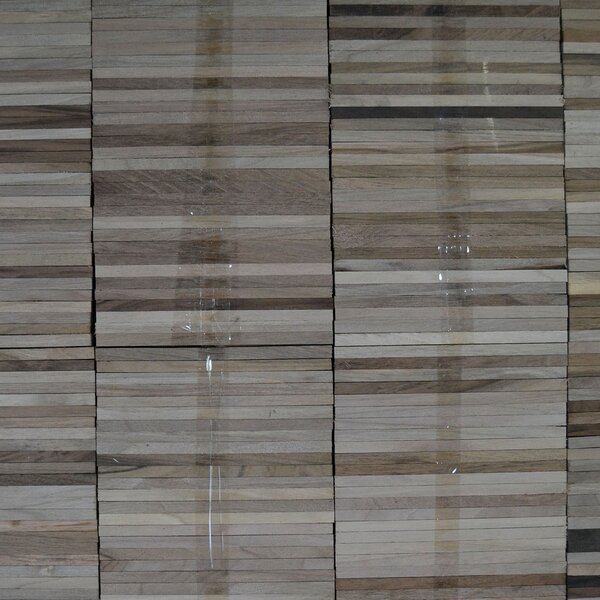 Industrieparkett asiatischer Nussbaum | roh, Standard, folienverklebt | 250x10x20mm