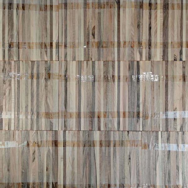 Industrieparkett europäischer Nussbaum | roh, Standard, folienverklebt | 200x10x22mm