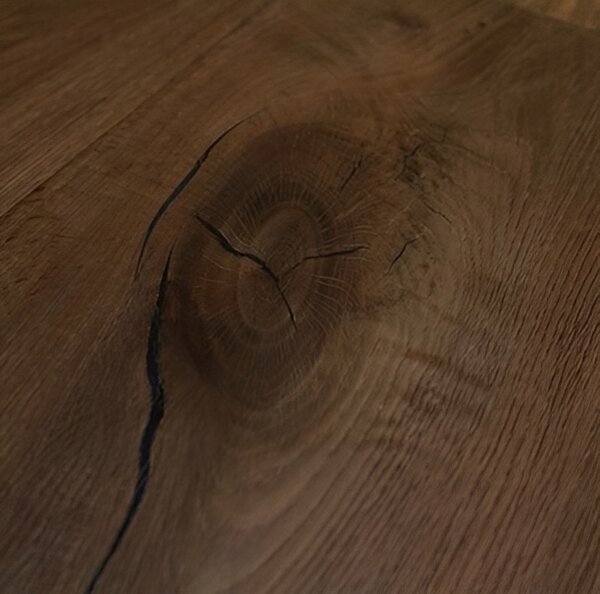 XXL Landhausdiele Eiche Mesa | geräuchert, handgehobelt, geölt, Rustik | 2200x260x15 mm