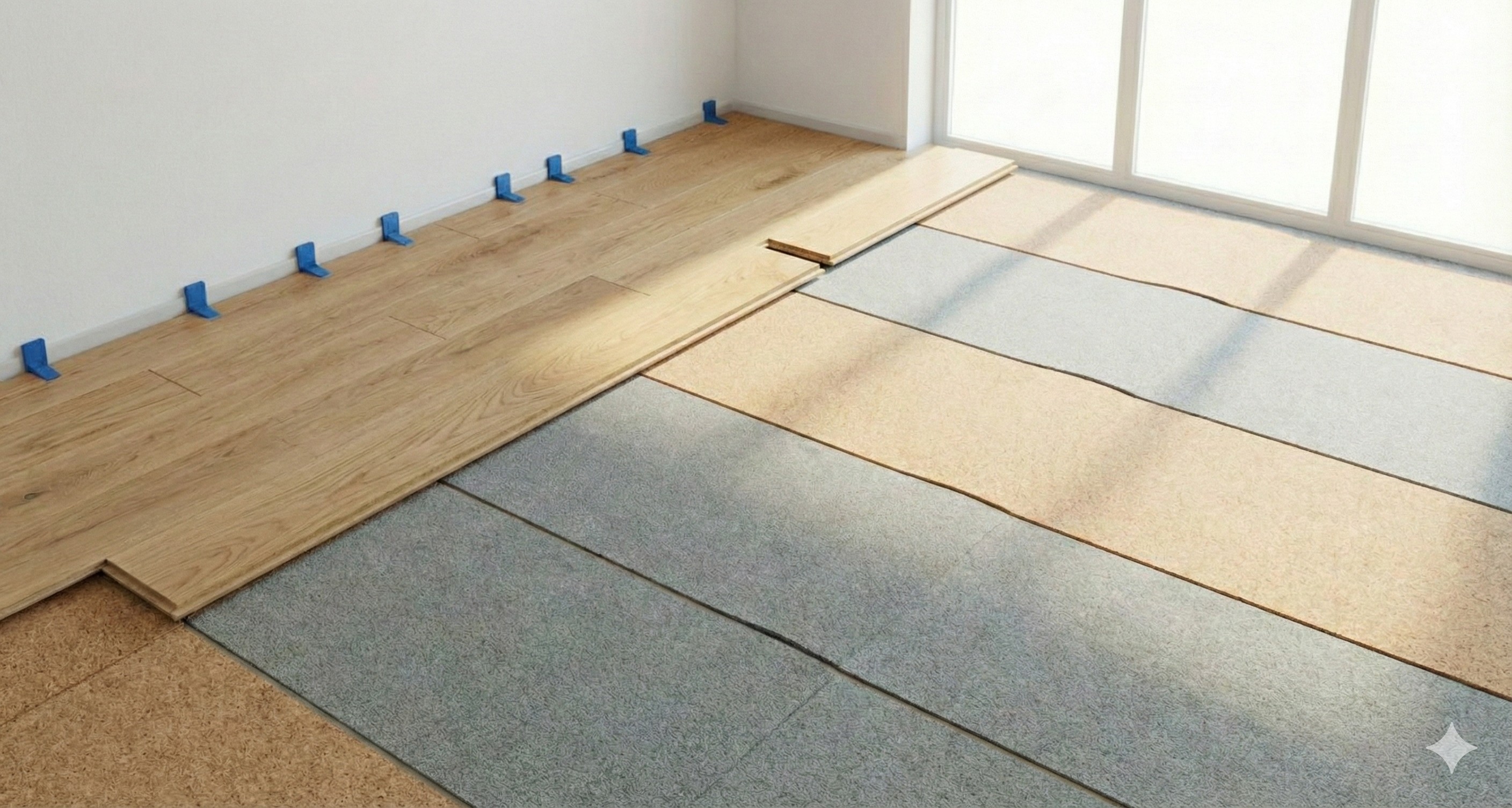 Verlegerichtung in schmalen Räumen