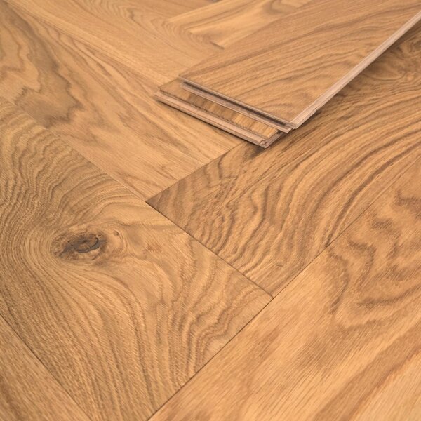 MEFO FLOOR Fischgrät Eiche Emporia | gebürstet, geölt, Mix | 600x125x14 mm