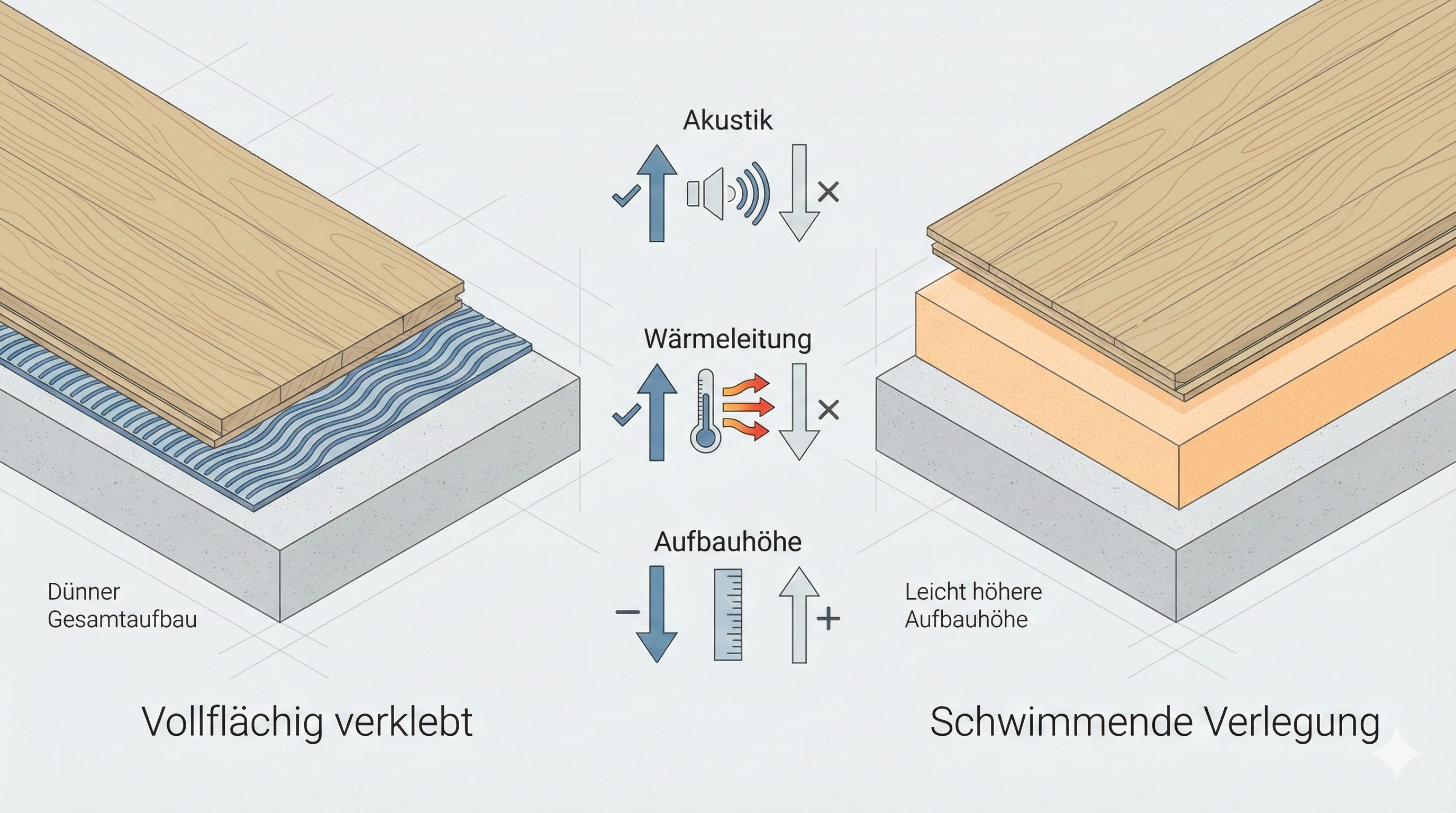 vollflächige vs schwimmende Verlegung