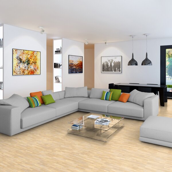 Mosaikparkett Esche hell-beige Natur geschliffen englischer Verband 