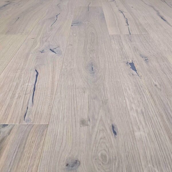 XXL Landhausdiele Eiche Montgomery | gebürstet, weiß geölt, Country | 2200x260x15 mm