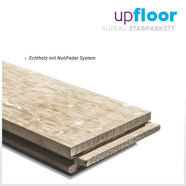 Stabparkett Räuchereiche | roh, Standard | 350-500x62x16mm