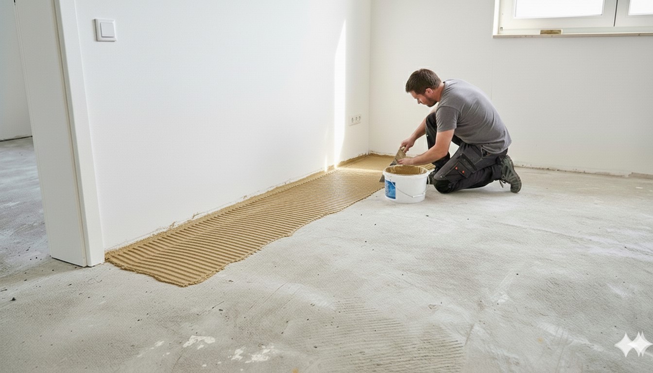 Verlegerichtung in breiten Räumen