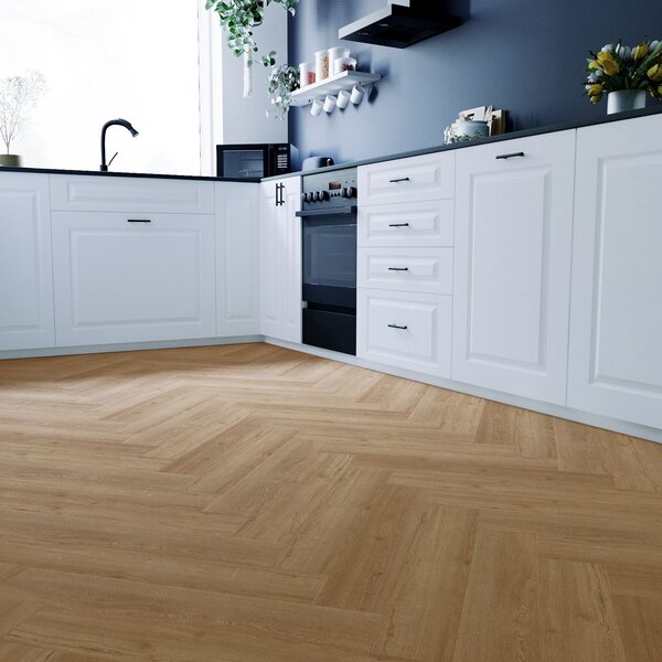 Fischgrät Vinylboden Lalona 361 Eiche braun Klebevinyl 2,5mm massiv TAMI life