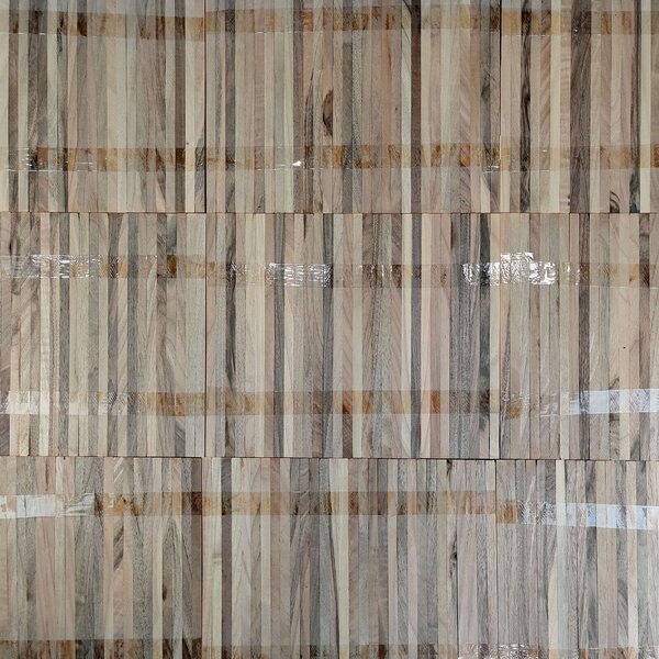 Industrieparkett europäischer Nussbaum | roh, Standard, folienverklebt | 250x10x8mm