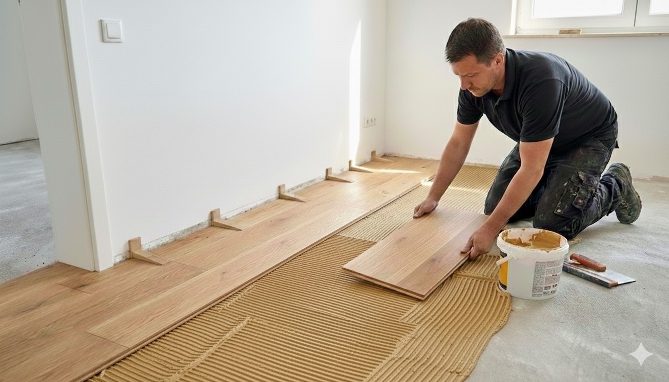 Verlegerichtung in schmalen Räumen