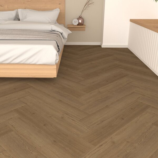 Fischgrät Vinylboden Lalona 361 Eiche braun Klebevinyl 2,5mm massiv TAMI life