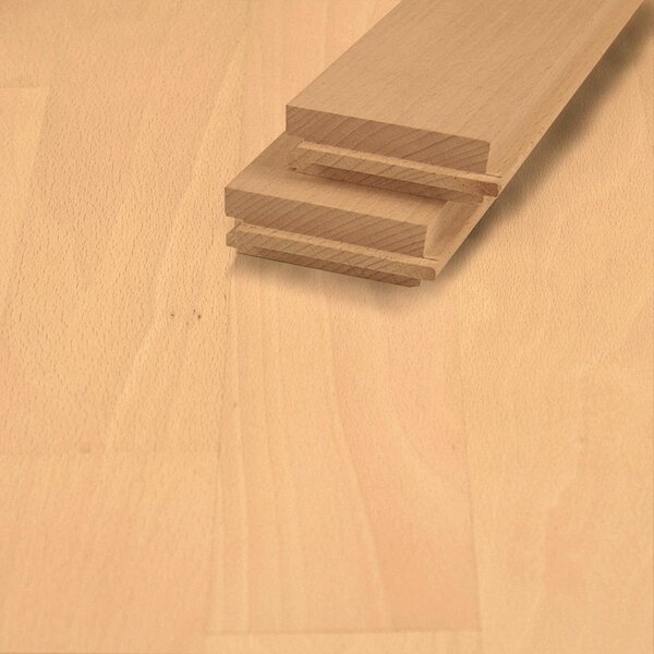 Stabparkett massiv Buche gedämpft hell Natur roh 22mm Nut/Feder Upfloor