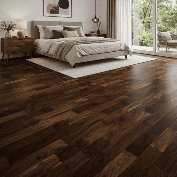 Stabparkett Nussbaum | Standard, roh, fallende Längen | 350-500x62x22mm