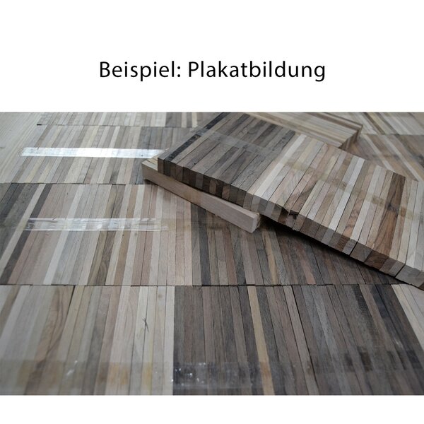Industrieparkett asiatischer Nussbaum | roh, Standard, folienverklebt | 250x10x20mm