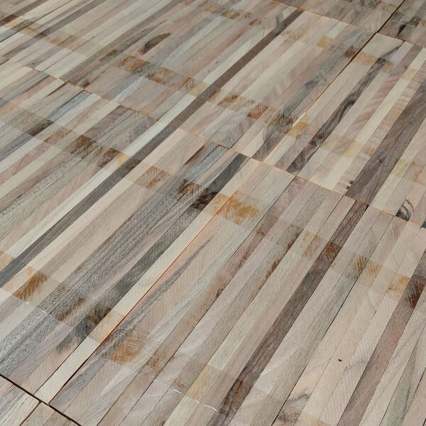 Industrieparkett europäischer Nussbaum | roh, Standard, folienverklebt | 250x10x8mm