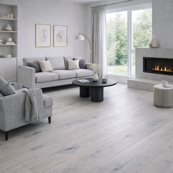 XXL Landhausdiele Eiche Montgomery | gebürstet, weiß geölt, Country | 2200x260x15 mm